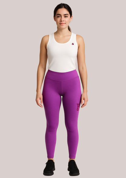 Woman wearing ARIELL white long-line thermal tank front view